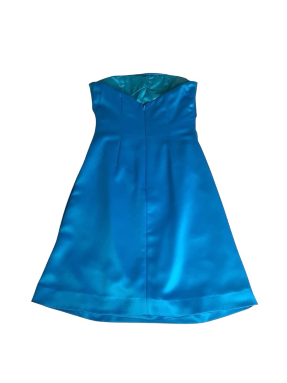 Bill Levkoff ᪥ Sateen Strapless Formal Cocktail Mini Dress ᪥ Aegean Blue ᪥ 6 - Picture 10 of 16